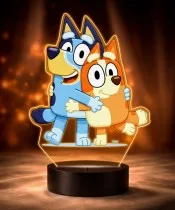 Lampka Nocna LED 3D Bluey i Bingo