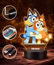 Bluey and Bingo 3D LED Night Light with Name