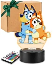 Lampka Nocna LED 3D Bluey i Bingo