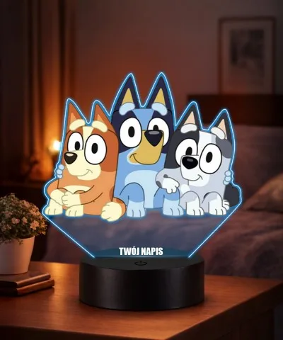 Lampka Nocna LED 3D Bluey...