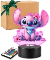 Angel with Flowers 3D LED Night Light with Name