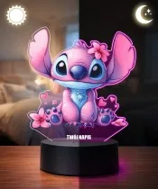 Angel with Flowers 3D LED Night Light with Name