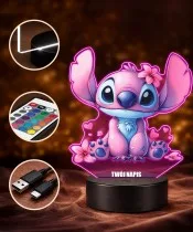Angel with Flowers 3D LED Night Light with Name