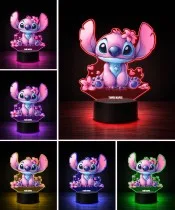 Engel mit Blumen 3D LED Nachtlicht mit Namen