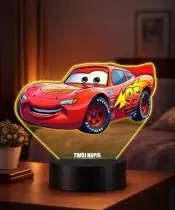 Cars Lightning McQueen 3D LED Nachtlicht mit Namen