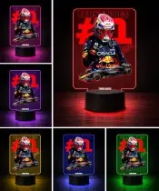 Lampka Nocna LED 3D Max Verstappen Formuła 1 z Imieniem