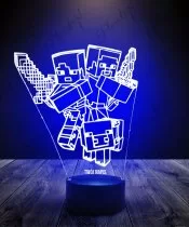 Lampka LED 3D Plexido Minecraft Steve