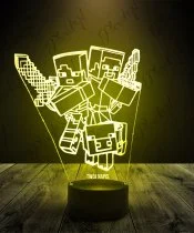 Lampka LED 3D Plexido Minecraft Steve