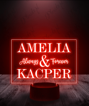 Lampka LED 3D Plexido Prezent na Walentynki Napisy - 1