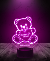 Lampka LED 3D Plexido Prezent na Walentynki Miś Serce - 2