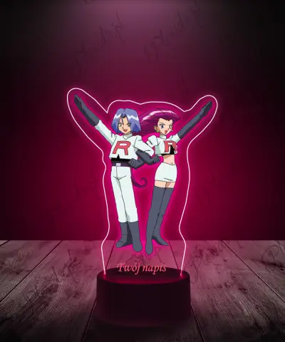 Lampka LED 3D Plexido z Nadrukiem Team Rocket - 3