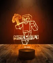 Lampka LED 3D Plexido Minecraft Wojownik