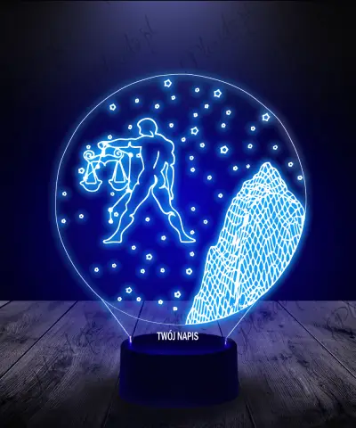 Lampka LED 3D Plexido Waga Znak Zodiaku - 3